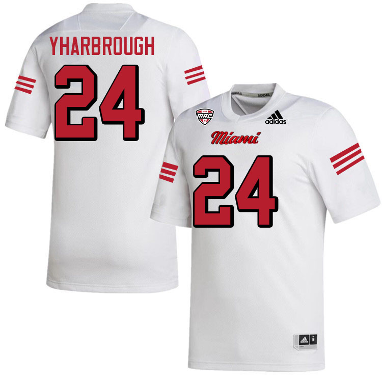 Miami University Redhawks #24 Mychal Yharbrough College Football Jerseys Stitched-White